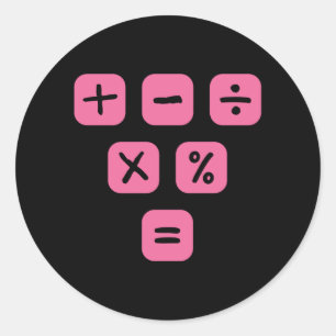 Mathematische Symbole mathematische Zeichen Runder Aufkleber