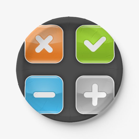 Mathematische Symbole Pappteller (Vorderseite)