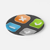 Mathematische Symbole Pappteller (Schrägansicht)