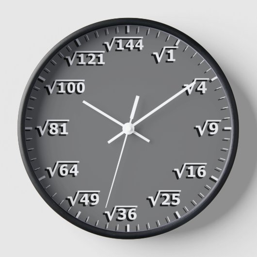 Mathematische Uhr auf der Gray Square Root Clock (Vorderseite)