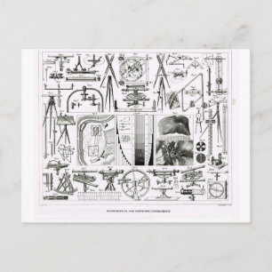 Mathematische und Vermessungsinstrumente Postkarte