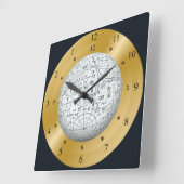 Mathematische Welt der Zeitreise ~ Quadratische Wanduhr (Winkel)