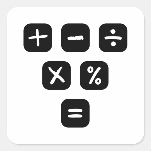 Mathematische Zeichen Quadratischer Aufkleber (Vorderseite)