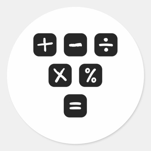 Mathematische Zeichen Runder Aufkleber (Vorderseite)