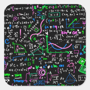 Mathematischer Bildung Quadratischer Aufkleber