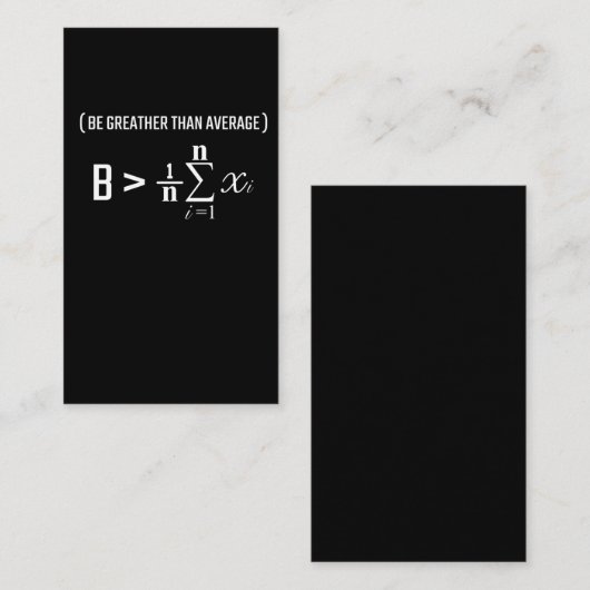 Mathematischer Formel Größerer durchschnittlicher  Visitenkarte (Vorne/Hinten)