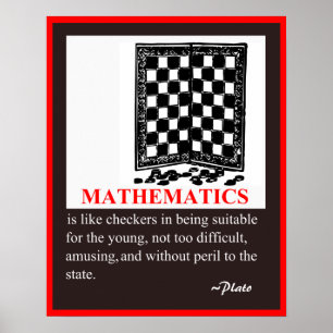 Mathematischer Spaß und Zitat von Plato Poster