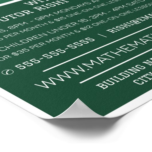 Mathematisches Chalkboard, Mathematik-Klassen-Werb Poster (Ecke)