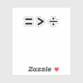 mathematisches Gleichzeichen größer als Trennzeich Aufkleber (Blatt)