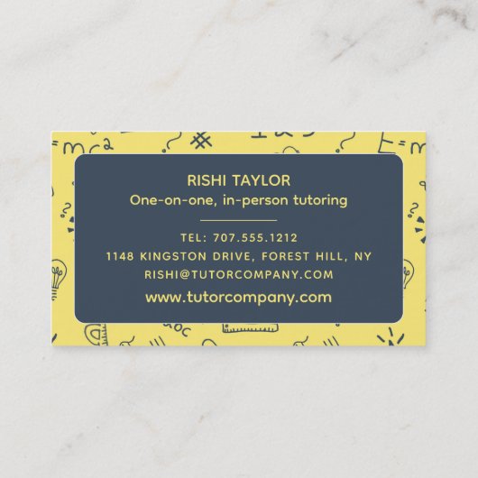 Mathematisches Ikonendesign, Mathematiklehrer, Leh Visitenkarte (Rückseite)