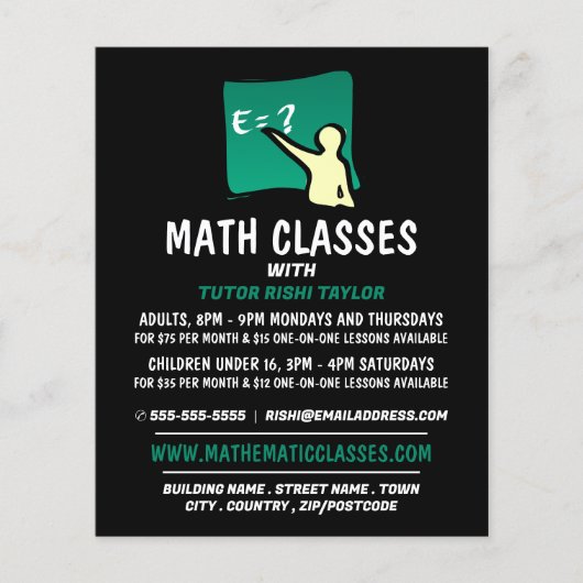 Mathematisches Logo, Math Classes-Werbung Flyer (Vorne)