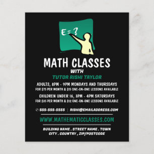 Mathematisches Logo, Math Classes-Werbung Flyer