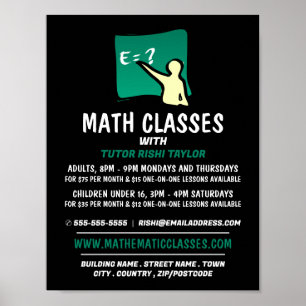 Mathematisches Logo, Math Classes-Werbung Poster