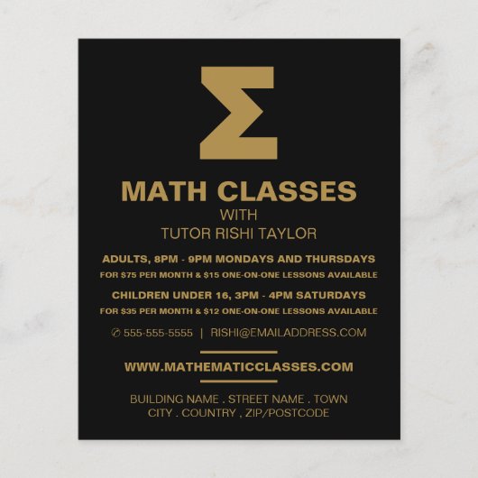Mathematisches Sigma-Symbol, Math-Klassen-Werbung Flyer (Vorne)