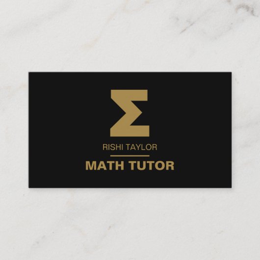 Mathematisches Sigma-Symbol, Math Tutor, Lehrer Visitenkarte (Vorderseite)