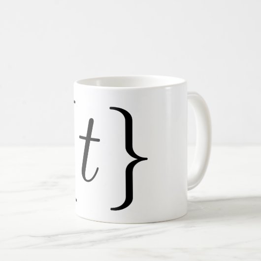 Mathematisches "t-" Set (Schwarzes) Kaffeetasse (VorderseiteRechts)