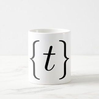 Mathematisches "t-" Set (Schwarzes) Kaffeetasse
