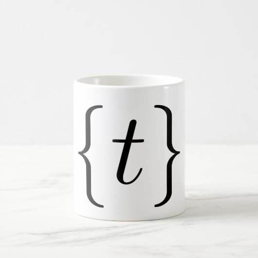 Mathematisches "t-" Set (Schwarzes) Kaffeetasse (Mittel)