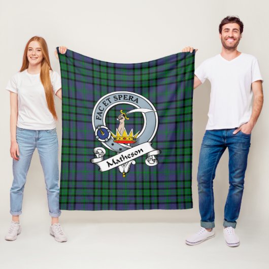Matheson Green Clan Abzeichen Tartan Kariert Fleecedecke (Beispiel)