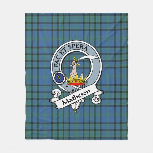 Matheson Jagd Ancient Clan Abzeichen Tartan Karier Fleecedecke (Vorderseite)