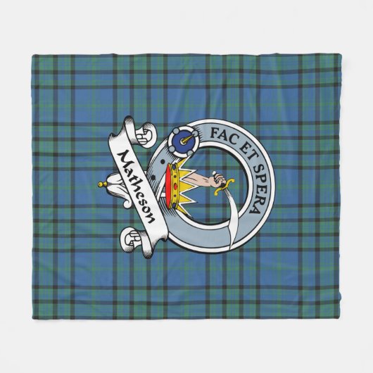 Matheson Jagd Ancient Clan Abzeichen Tartan Karier Fleecedecke (Vorderseite (Horizontal))