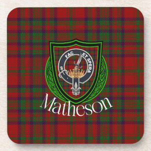 Matheson-Schottischer-Clan-Tartan & -Wappen Getränkeuntersetzer
