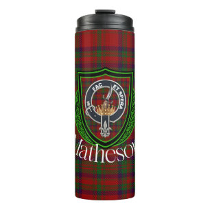 Matheson-Schottischer-Clan-Tartan & -Wappen Thermosbecher