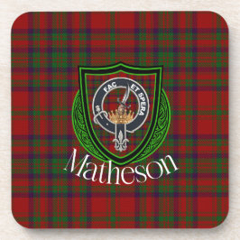 Matheson Scottish Clan Tartan & Crest Getränkeuntersetzer