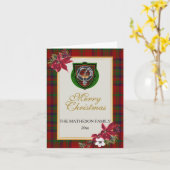 Matheson Scottish Clan Tartan & Crest Karte (Gelbe Blume)