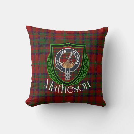 Matheson Scottish Clan Tartan & Crest Kissen (Vorderseite)