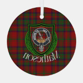 Matheson Scottish Clan Tartan & Crest Ornament Aus Glas (Rückseite)