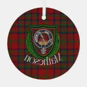 Matheson Scottish Clan Tartan & Crest Ornament Aus Glas (Rückseite)