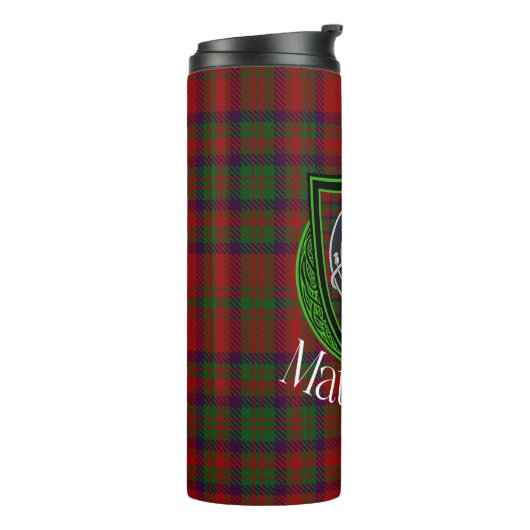 Matheson Scottish Clan Tartan & Crest Thermosbecher (Nach links gedreht)