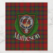 Matheson Scottish Clan Tartan & Crest Weinetikett (Einzelnes Label)