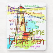Mathew 5:14 - 16 Leuchtturm 1 Mousepad (Vorne)