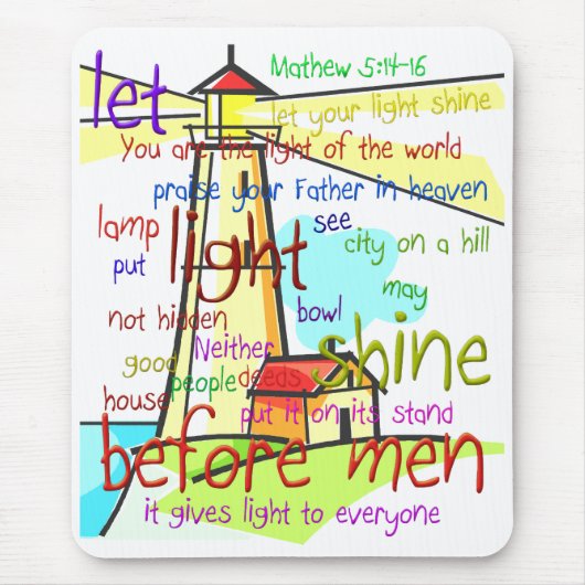 Mathew 5:14 - 16 Leuchtturm 1 Mousepad (Vorne)