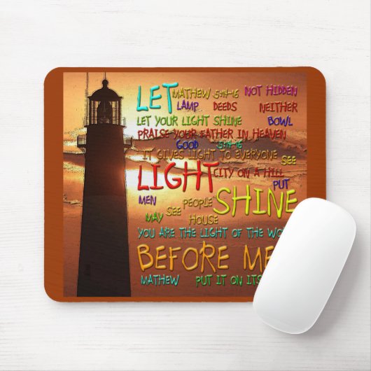 Mathew 5:14 - 16 Leuchtturm 2 Mousepad (Mit Mouse)