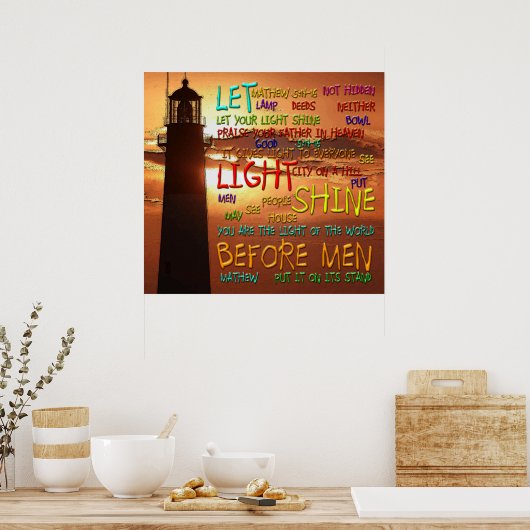 Mathew 5:14-16 Leuchtturm 2 Poster (Küche)