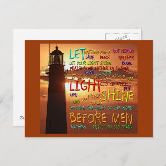 Mathew 5:14-16 Leuchtturm 2 Postkarte (Vorne/Hinten)