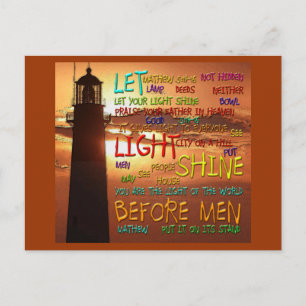 Mathew 5:14-16 Leuchtturm 2 Postkarte
