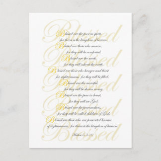 Mathew 5: 3-10 postkarte