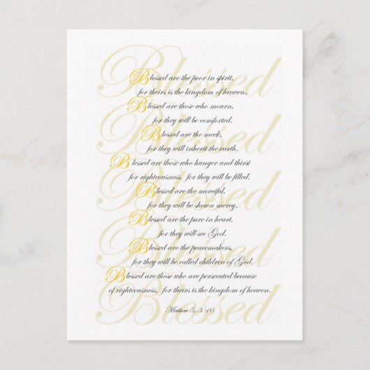 Mathew 5: 3-10 postkarte (Vorderseite)