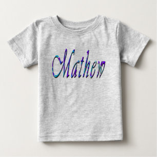 Mathew, Name, Logo, Grau-T - Shirt für Kinder