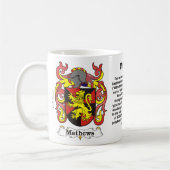 Mathews Familien-Wappen Tasse (Links)