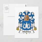 Mathieu Familienwappen Postkarte (Vorne/Hinten)
