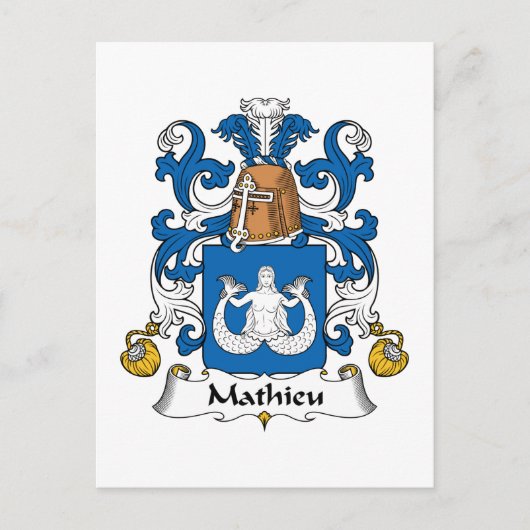 Mathieu Familienwappen Postkarte (Vorderseite)
