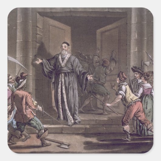 Mathieu Mole (1584-1656), von den Menschen belästi Quadratischer Aufkleber (Vorderseite)