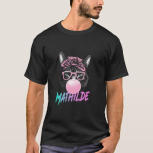 MATHILDE Adorable Mädchenname mit niedlicher Katze T-Shirt