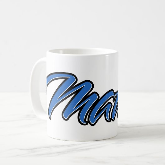 Mathis Vorname Name blue Tasse Kaffeetasse (Vorderseite Links)