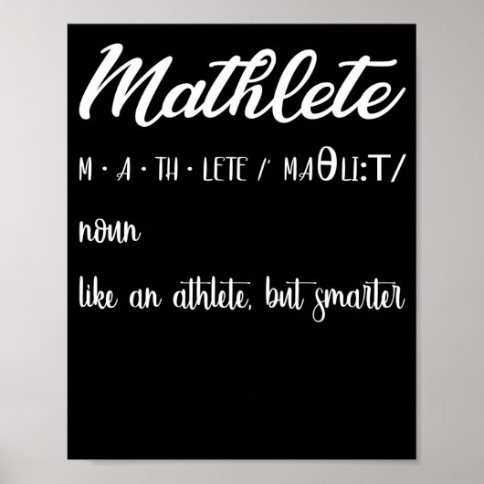 Mathlete Definition Math Nerd Geek Poster (Vorne)
